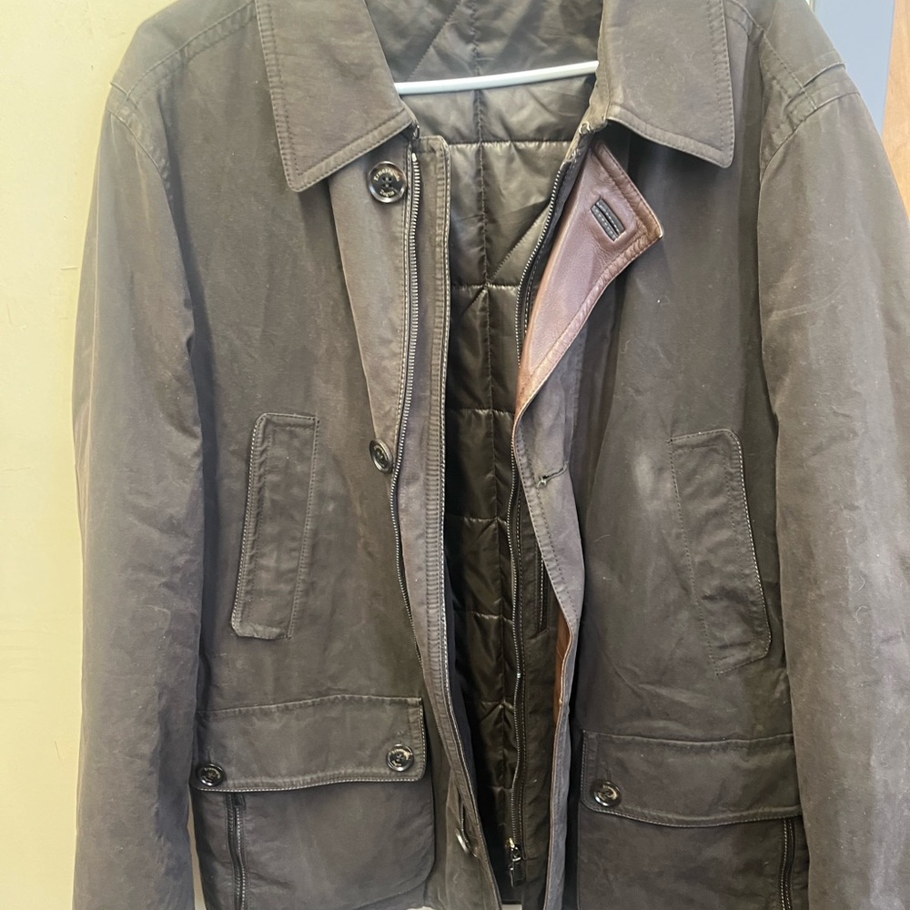 Ermenegildo Zegna vintage Brown Military Field Jacket with Quilted Liner - Picture 6 of 16